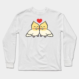 Lutino Pearl Cockatiel Love Long Sleeve T-Shirt